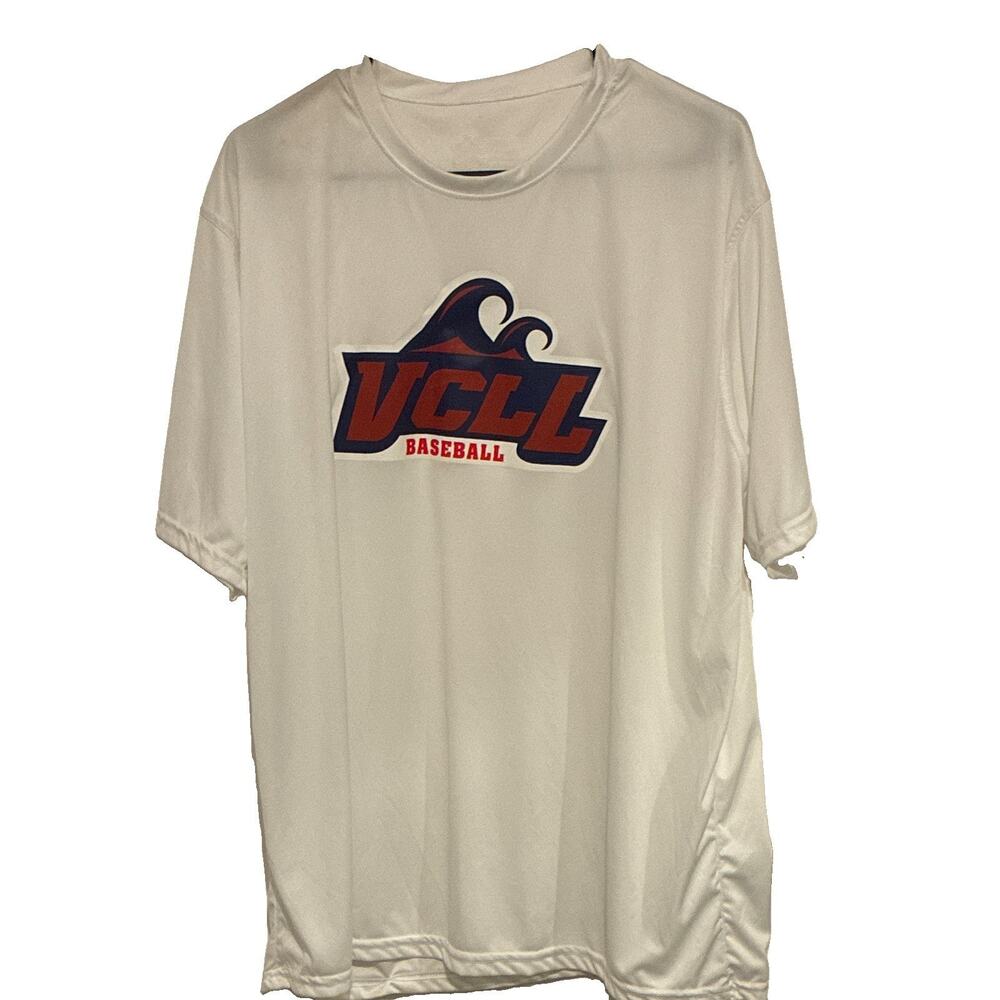 Score Men's Breathable White Mesh Baseball Graphic Logo T-Shirt Size XL